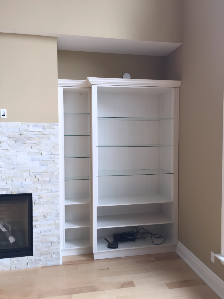 elegant closet system with soft-close drawers