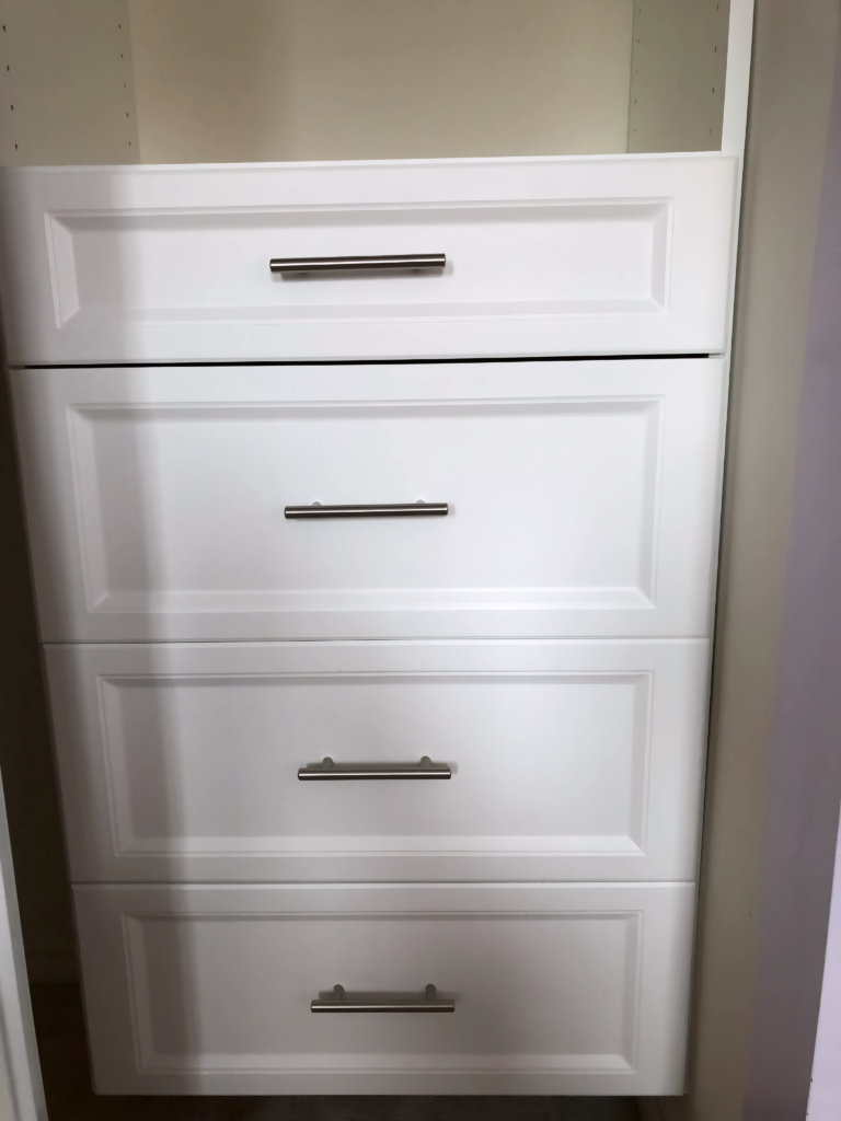 closet drawer unit with mirror panels in Ontario