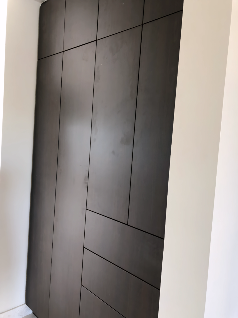 wooden built-in closet project in Ontario home