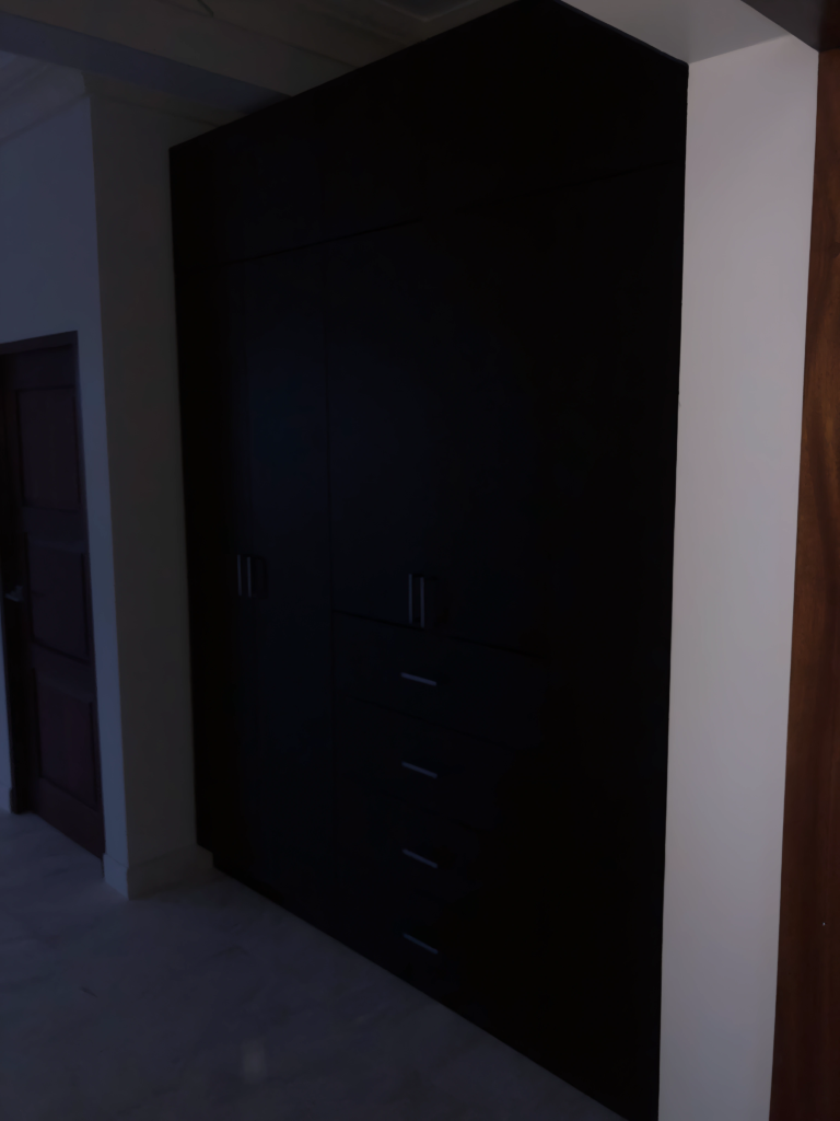built-in cabinet system in upstairs hallway