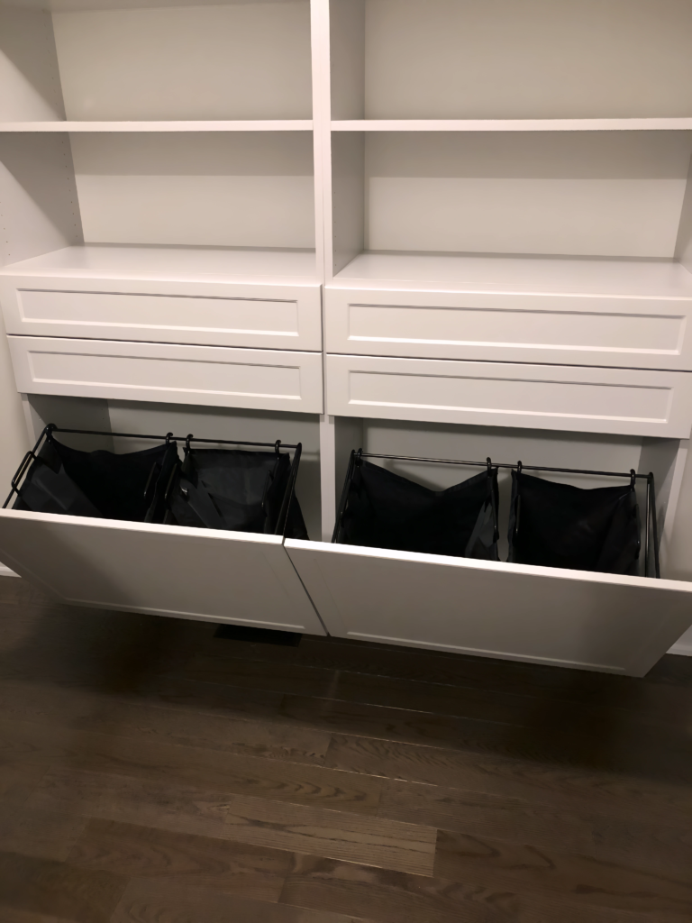 soft gray closet cabinetry for modern design