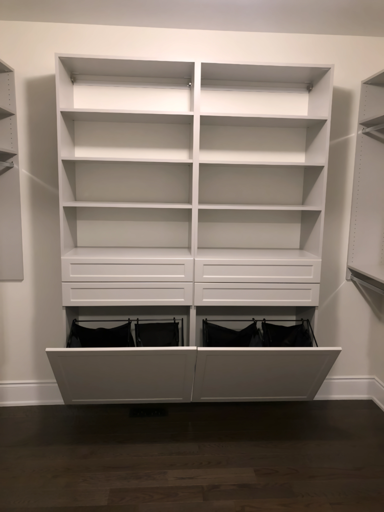 closet divider system with adjustable rails